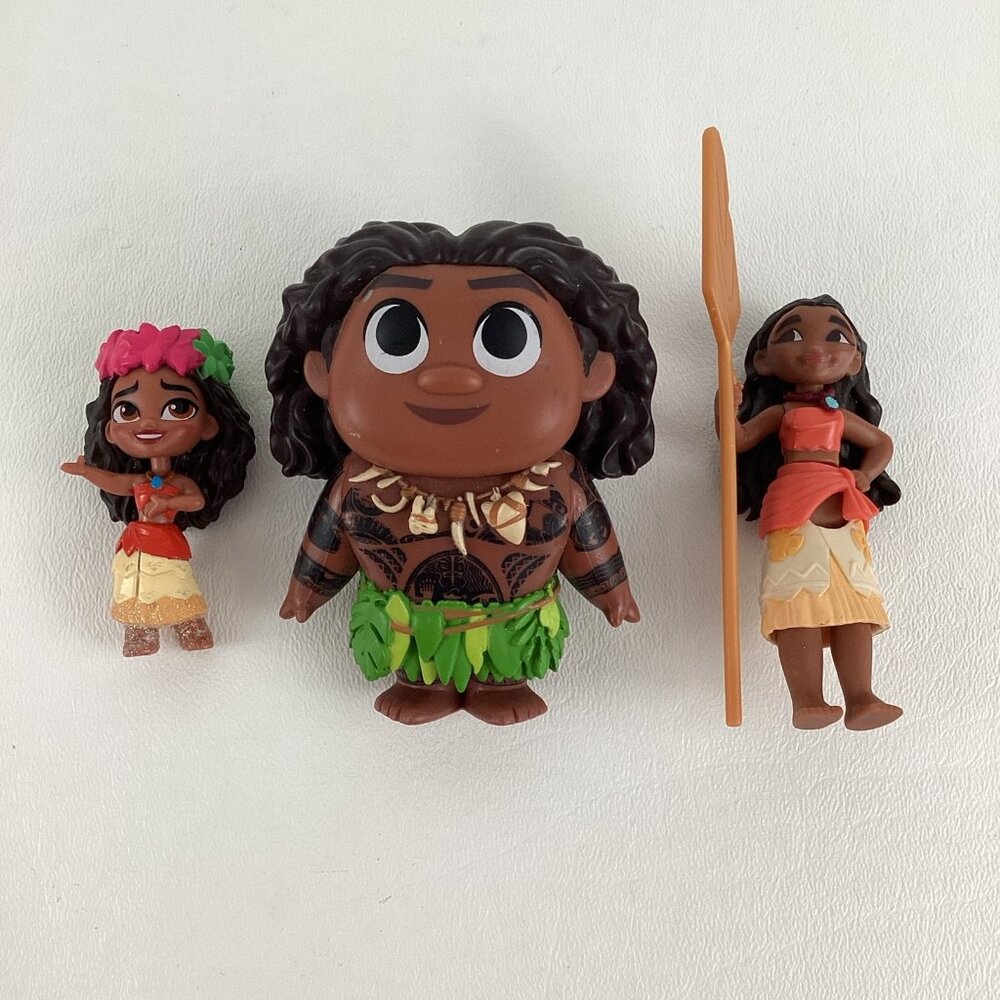 Disney Moana's Adventure Canoe Playset Mini Action Figures Maui Mattel 2024 Toy - Picture 3 of 10